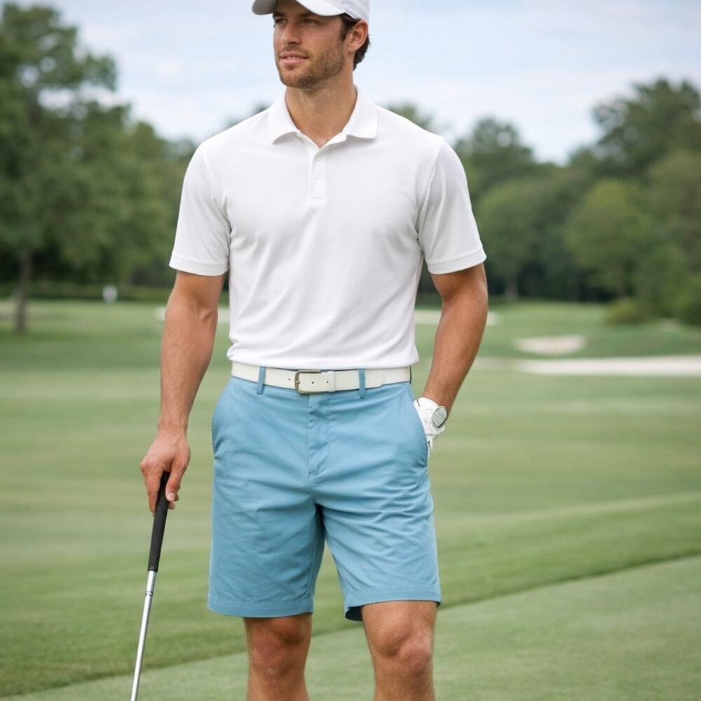 NWT Peter Millar 100% Genuine Pima Cotton Aqua Blue Shorts Size 38 Classic Golf